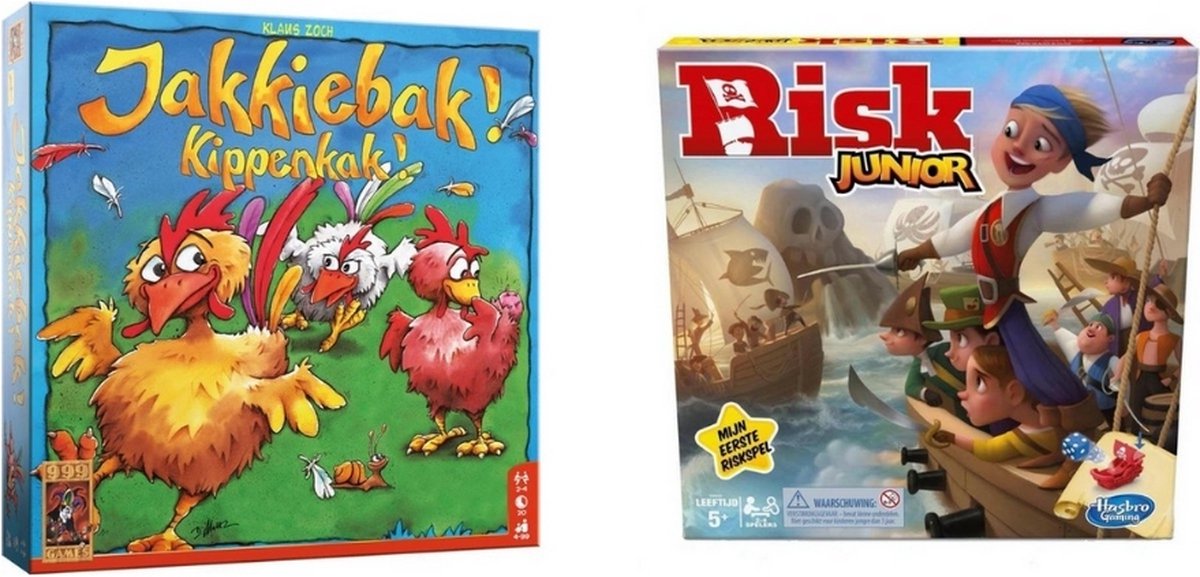 Spellenbundel - 2 Stuks - Halli Galli Junior & Risk Junior - Hasbro