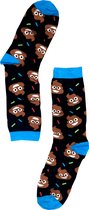 Drollen Sokken maat 41-46 - Zwart - Emoticon - Grappige, vrolijke en leuke Sokken
