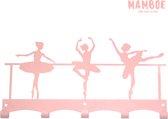Mamboe Kinderkapstok Ballerina | 5 Haakjes | 34 cm | Staal | Kinderkapstok Haakjes | Wandkapstok | Inclusief Bevestigingsmateriaal | Kapstok Kinderen