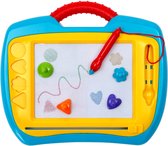 Magnetisch Tekenbord - Kinderspeelgoed Teken bord - Incl. stempels en pen - Art toys - Blauw/ Geel