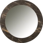 J-Line Spiegel Marmer Print Mdf/Glas Donker Bruin Small