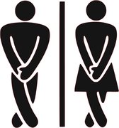 WC sticker Toilet sticker  Man & Vrouw 01 (zwart) (20x30cm)