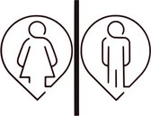 WC sticker Toilet sticker  Man & Vrouw 06 (zwart) (20x30cm)