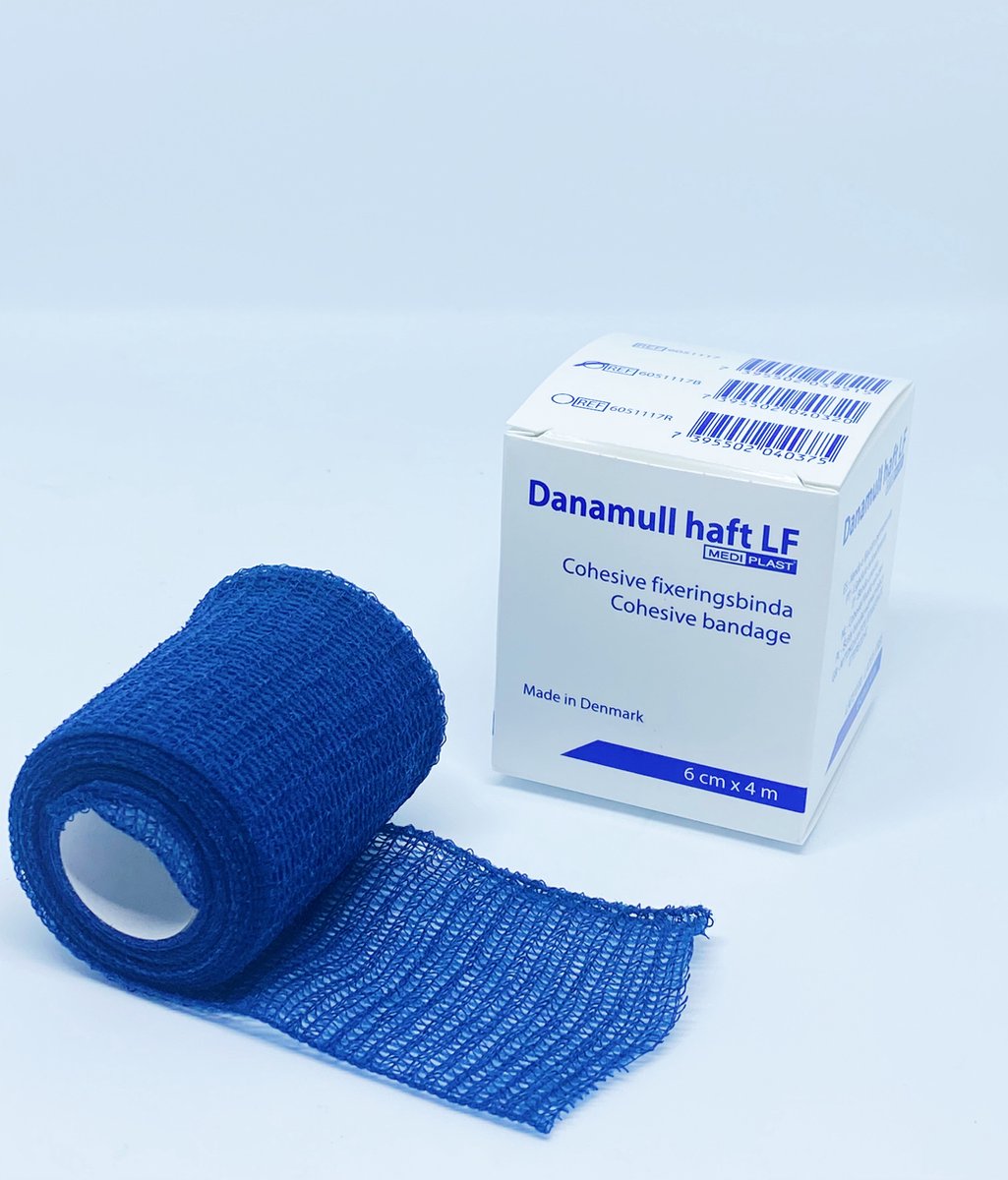 Goedkoopste Danamull Haft Zelfklevend Fixatiewindsel blauw 6cm x 4m - 5 stuks