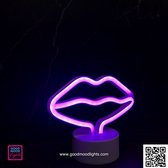 LIPPEN - NEON-SIGN - TAFELMODEL - BASIS COLLECTIE - LAMP - WANDLAMP - NEON LAMP - WAND BORD - HANGLAMP - GOODMOODLIGHTS