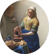 Het melkmeisje, Johannes Vermeer - Foto op Dibond - ⌀ 80 cm