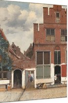 Het straatje, Johannes Vermeer - Foto op Dibond - 60 x 80 cm