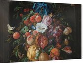 Festoen van vruchten en bloemen, Jan Davidsz. de Heem - Foto op Dibond - 90 x 60 cm