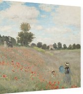 Klaprozen, Claude Monet - Foto op Dibond - 40 x 40 cm