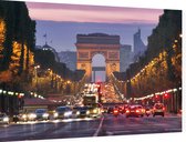 Champs-Élysées met Arc de Triomphe in Parijs - Foto op Dibond - 90 x 60 cm