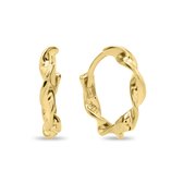 Xoo - Oorbellen - Oorringen - Gedraaid - Wokkels - Twisted - Minimalistische oorbellen - 10 mm - 925 zilver - Goud - Gold plated