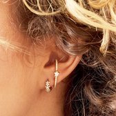 Earcuff Ster - Goud - Zirconia Steen  - Bestaat uit 1 losse Ear Cuff / Oorbel