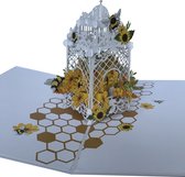 pop-up bijen kaart-wenskaart-imker-3d