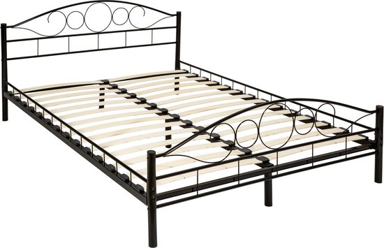 Bezwaar Trouw Top Bedframe metalen bed frame met lattenbodem 200*140 cm 401723 | bol.com
