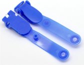 CKB - 100 x blauwe plastic Naambadge clips voor ID-houders 70 x 13 mm