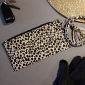 Deluxe Clutch avondtas toilettas makeup tas Cheetah / Panter herfstmode