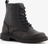 Groot leren meisjes veterboots - Zwart - Maat 30 - Echt leer - Uitneembare zool