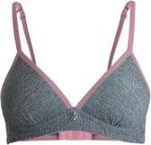 Meisjes BH 70A 3 stuks voorgevormd zonder beugel zwart-wit-beige XXS
