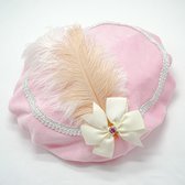 Luxe Pietenmuts – Pieten muts - Pieten baret - Sinterklaas – Sinterklaas accessoire – Luxe - Fluweel – Roze – Zilver - Bows and Flowers