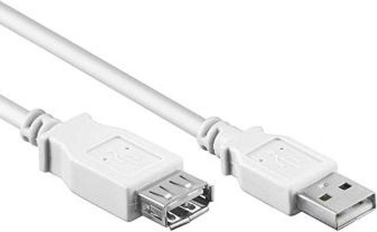 USB verlengkabel 2.0 - Wit - 3 meter - Allteq | bol