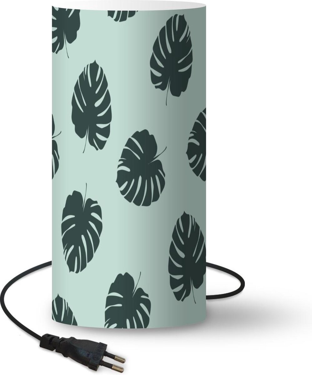 Lamp - Nachtlampje - Tafellamp slaapkamer - Zomer - Bladeren - Blauw - 33 cm hoog - Ø15.9 cm - Inclusief LED lamp
