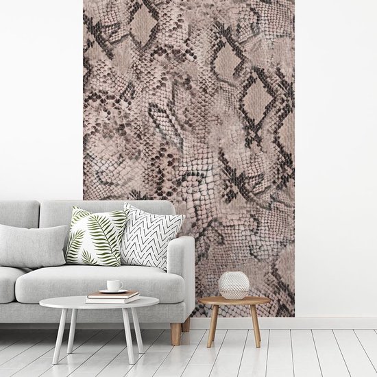 Behang - Fotobehang Slangenprint - Schubben - Grijs - Breedte 170 cm x ...