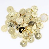 100 Gouden metalen knoop 18mm Vintage blazerknopen H met lijn stijl Italiaanse kwaliteit