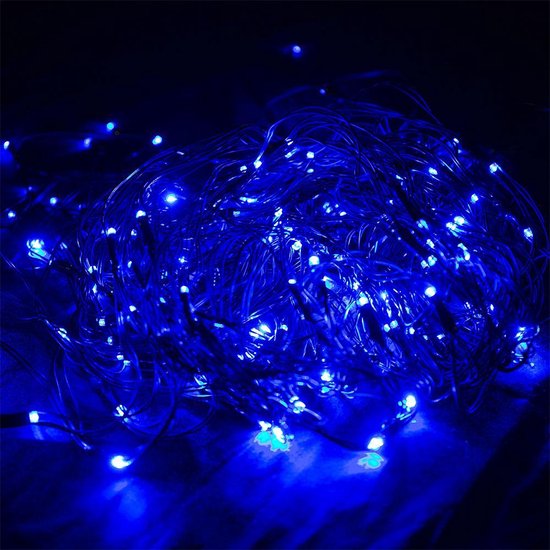 Kerstverlichting blauw, lichtgordijn, 120x120 cm, guirlande met 100 blauwe LED's voor binnen en buiten, Kerstmis - 