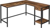 Hoekbureau - L-vorm - computertafel met lade en planken
