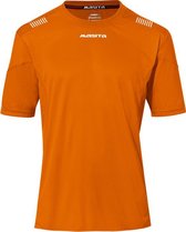 Masita | Sportshirt Heren Korte Mouw - Porto - Wedstrijd - Fitness - Hardloopshirt Heren - Ademend Vocht Regulerend - ORANGE/WHITE - L