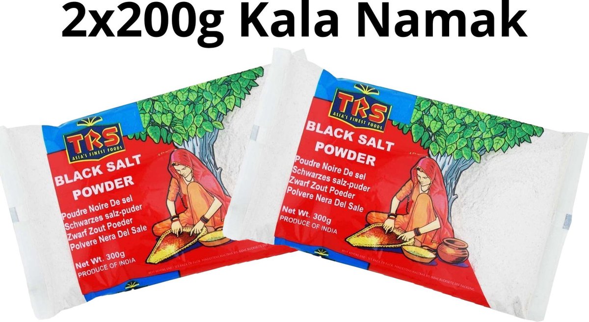Goedkoopste TRS Kala Namak 2 stuks - Black Salt - Zwarte Zout - Sulemani Namak - 2x200 gram