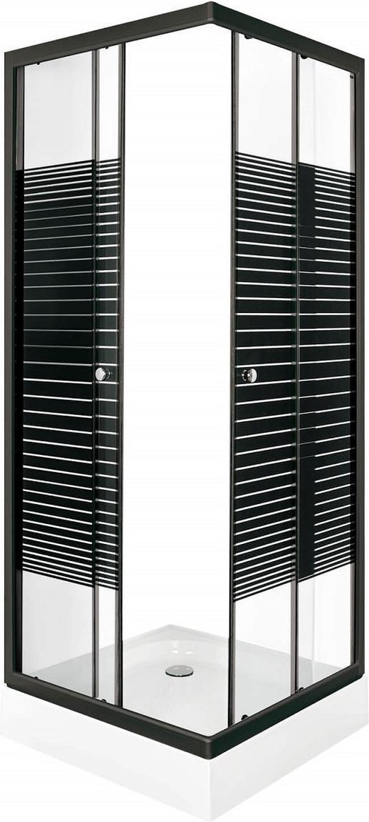 Sanifun Gale Black compacte douchecabine 80 x 80 cm