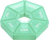 Cabantis Hexagon Mini-Pillendoos|Pillen Organizer|Medicijn Doosje|Pillendoos 7 Dagen|Groen