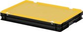 Combicolor dekselbak - 600x400xH90mm - zwart-geel