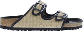 Birkenstock slipper ARIZONA Nature Jute Black narrow Textile - Maat 39