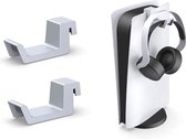 TheSetupStore.com PS5 Headphone/ Controller Hook Duopack om Controller op te Hangen - Wit - Anti Slip Design - Playstation 5 - Haakje - Ophangsysteem voor koptelefoon / controller - Haak - Op