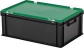 Combicolor dekselbak - 600x400xH235mm - zwart-groen