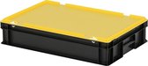 Combicolor dekselbak - 600x400xH135mm - zwart-geel