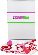 The Candy Box Snoep Cadeau & Hartjes snoepgoed doos  - Niet normaal lief! - suiker - love - lolly - hartjes - Jumbo stick - roze - vruchten