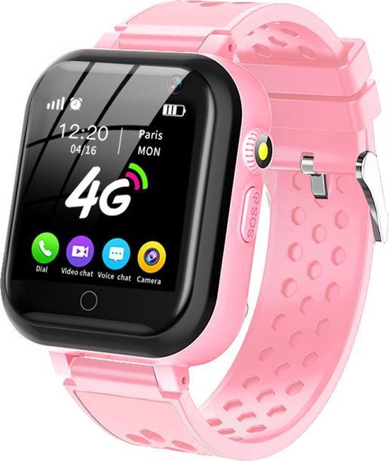 Smartwatch-Trends T16 - 4G Smartwatch Kinderen - GPS Tracker - Videobellen  - WIFI - Roze | bol.com