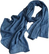 Grote Sjaal Dames - Omslagdoek - 190x150 cm - Blauw