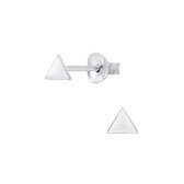 Joy|S - Zilveren petit driehoekje oorbellen - 4 mm