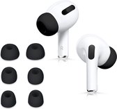 kwmobile 6x cover voor in-ear oortjes voor Apple Airpods Pro 2 / Pro 1 - Vervangende oordopjes van siliconen in zwart - 3 maten
