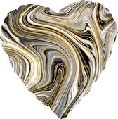 folieballon Black Heart 45 cm metallic