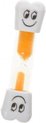 Afbeelding van het spelletje zandloper smiley oranje drie minuten 9,5 cm