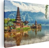 Artaza Peinture sur toile Temple Pura à Bali sur le lac Beratan - 80 x 60 - Photo sur toile - Impression sur toile
