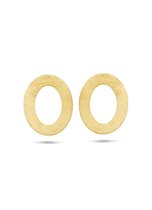 Casa Jewelry Oorknoppen Lola Oval van zilver goud verguld