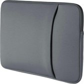 Laptop sleeve geschikt voor  Lenovo - soft touch - spatwaterdicht - Laptophoes - Met Ritssluiting - extra accessoiresvak - extra bescherming - met zijvak -14,6 inch (GRIJS)