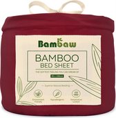 Bamboe Hoeslaken | 1-Persoons Eco Hoeslaken 90cm bij 190cm | Bourgondy | Luxe Bamboe Beddengoed | Hypoallergeen Hoeslaken | Puur Bamboe Viscose Rayon Hoeslaken | Ultra-ademende Sto
