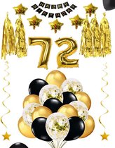 72 jaar verjaardag feest pakket Versiering Ballonnen voor feest 72 jaar. Ballonnen slingers sterren opblaasbare cijfers 72